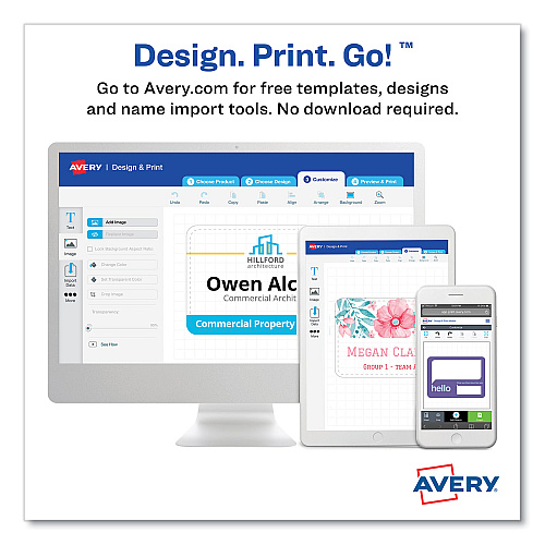 Avery Name Badge Insert Refills, Vertical, 4 1/4 x 6, White, 100/Pack (8522)