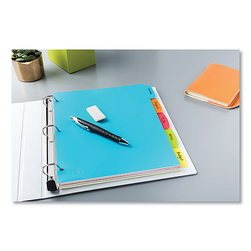 Avery Big Tab Write and Erase Durable Plastic Dividers, 5-Tab, 11 x 8.5, Assorted, 1 Set (16129)