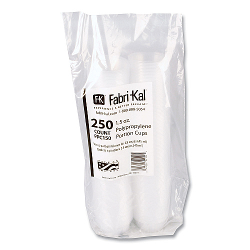 Fabri-Kal Portion Cups, 1.5 oz, Clear, 250/Sleeve, 10 Sleeves/Carton (PPC150)