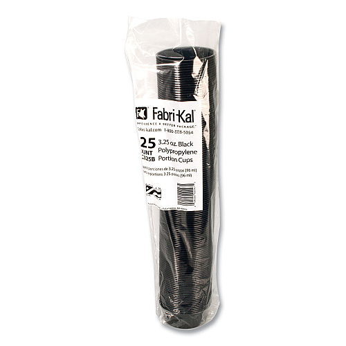 Fabri-Kal Portion Cups, 3.25 oz, Black, 250/Sleeve, 10 Sleeves/Carton (PPC325B)