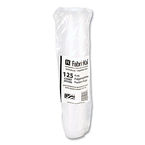 Fabri-Kal Portion Cups, 4 oz, Clear, 250/Sleeve, 10 Sleeves/Carton (PPC400)