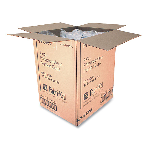 Fabri-Kal Portion Cups, 4 oz, Clear, 250/Sleeve, 10 Sleeves/Carton (PPC400)