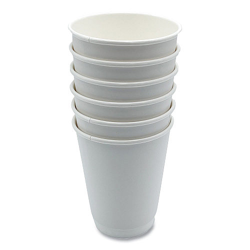 Boardwalk Paper Hot Cups, Double-Walled, 12 oz, White, 500/Carton (BWKDW12HCUP)