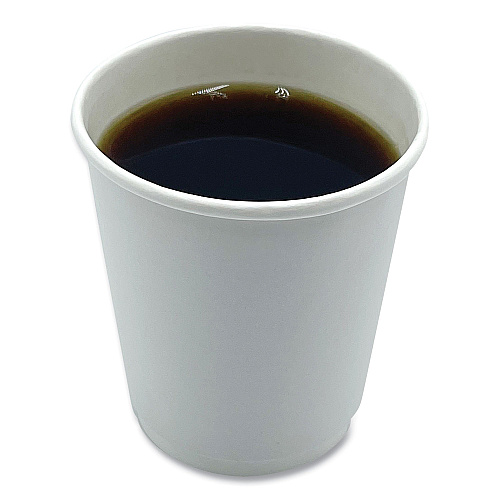 Boardwalk Paper Hot Cups, Double-Walled, 8 oz, White, 500/Carton (BWKDW8HCUP)