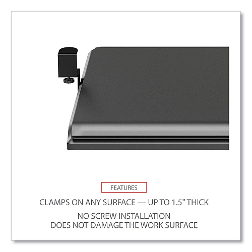 Alera AdaptivErgo Clamp-On Keyboard Tray, 30.7" x 13", Black (ALEKBT1B)
