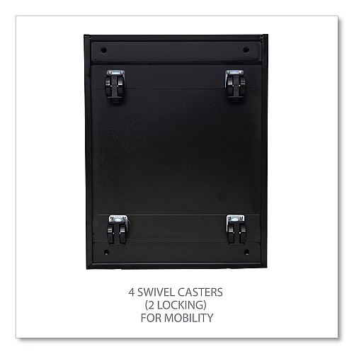 Alera File Pedestal with Full-Length Pull, Left or Right, 2-Drawers: Box/File, Legal/Letter, Black, 14.96" x 19.29" x 21.65" (ALEPBBFBL)