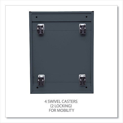 Alera File Pedestal with Full-Length Pull, Left or Right, 2-Drawers: Box/File, Legal/Letter, Charcoal, 14.96" x 19.29" x 21.65" (ALEPBBFCH)