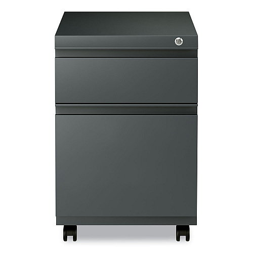 Alera File Pedestal with Full-Length Pull, Left or Right, 2-Drawers: Box/File, Legal/Letter, Charcoal, 14.96" x 19.29" x 21.65" (ALEPBBFCH)