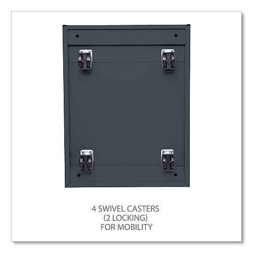 Alera File Pedestal with Full-Length Pull, Left or Right, 2 Legal/Letter-Size File Drawers, Charcoal, 14.96" x 19.29" x 27.75" (ALEPBFFCH)