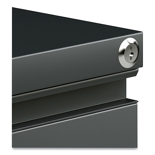 Alera File Pedestal with Full-Length Pull, Left or Right, 2 Legal/Letter-Size File Drawers, Charcoal, 14.96" x 19.29" x 27.75" (ALEPBFFCH)