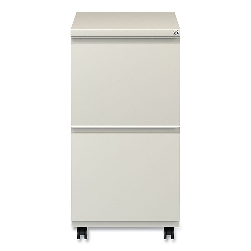 Alera File Pedestal with Full-Length Pull, Left or Right, 2 Legal/Letter-Size File Drawers, Putty, 14.96" x 19.29" x 27.75" (ALEPBFFPY)