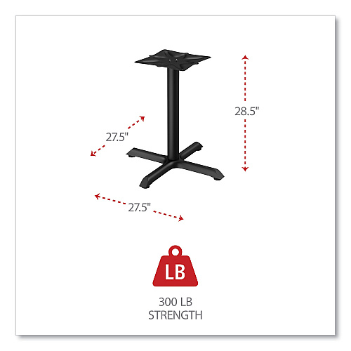 Alera Hospitality Series Single-Column Bases, 27.5" Diameter, 28.5"h, 300 lb Cap, Steel, Black (ALETBH283B)