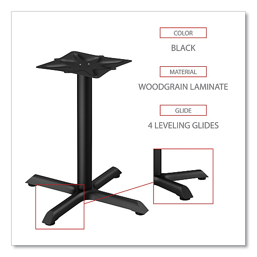 Alera Hospitality Series Single-Column Bases, 27.5" Diameter, 28.5"h, 300 lb Cap, Steel, Black (ALETBH283B)