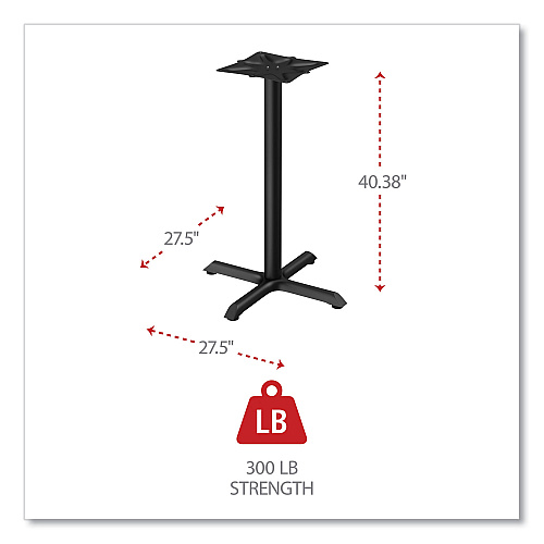 Alera Hospitality Series Single-Column Bases, 27.5" Diameter x 40.38"h, 300 lb Cap, Steel, Black (ALETBH423B)