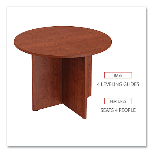 Alera Valencia Round Conference Table with Legs, 42" Diameter x 29.5h, Medium Cherry (ALEVA7142MC)