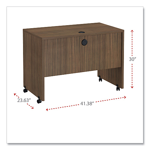 Alera Valencia Series Mobile Workstation Desk, 41.38" x 23.63" x 30", Modern Walnut (ALEVA204224WA)