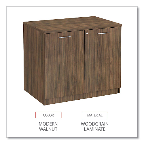 Alera Valencia Series Storage Cabinet, 34.3w x 22.78d x 29.5h, Modern Walnut (ALEVA613622WA)