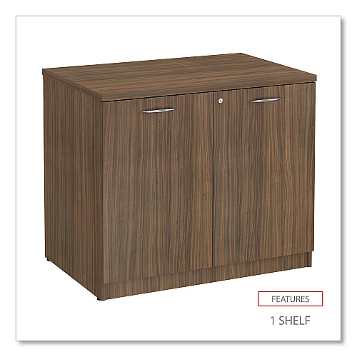 Alera Valencia Series Storage Cabinet, 34.3w x 22.78d x 29.5h, Modern Walnut (ALEVA613622WA)
