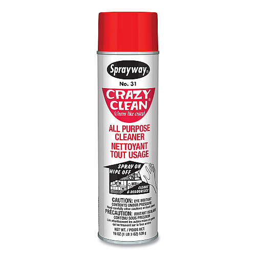 Sprayway Crazy Clean All Purpose Cleaner, Floral Scent, 19 oz Aerosol Spray, Dozen (031)
