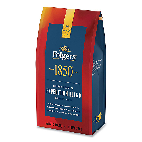 1850 Coffee, Expedition Blend, Medium Roast, Ground, 12 oz Bag (60514EA)