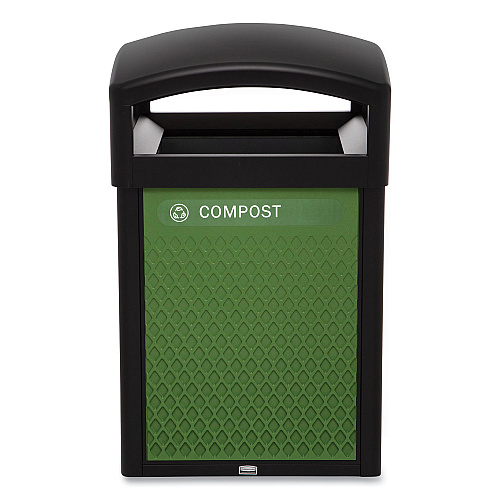 Medium Prelabeled Compost Waste Panels for Tailor and Landmark Series Containers, 20.72" x 0.5" x 27.95", Green, 4/Carton
