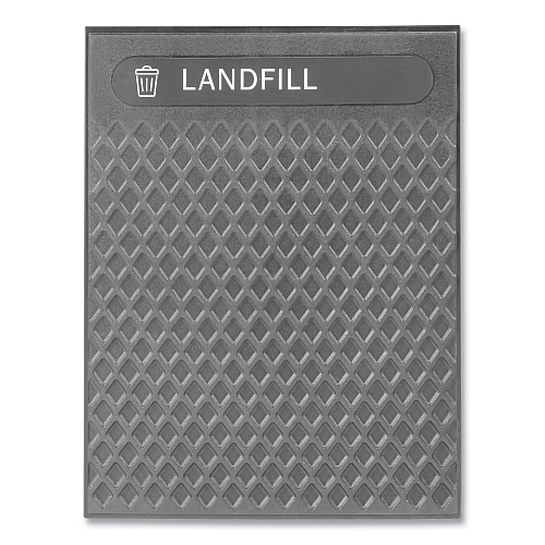Medium Prelabeled Landfill Waste Panels for Tailor and Landmark Series Containers, 20.72" x 0.5" x 27.95", Black, 4/Carton