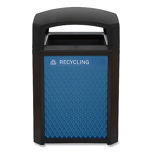 Medium Prelabeled Recycled Waste Panels for Tailor and Landmark Series Containers, 20.72" x 0.5" x 27.95", Blue, 4/Carton