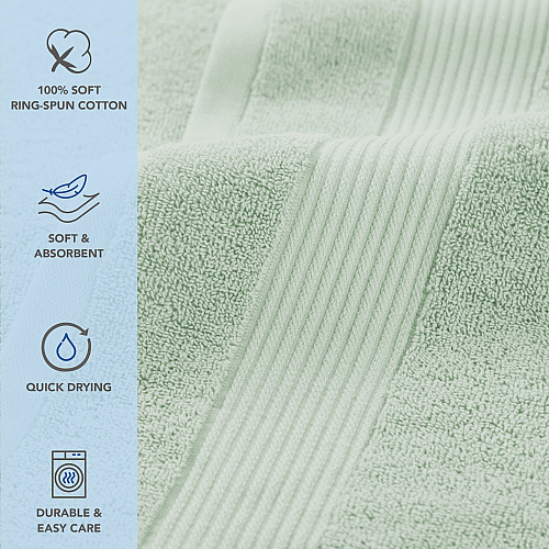 Host & Home 6pc Bath Towel Set Green - Case Of 6 Sets (HHBST-6PK-GR-CS)