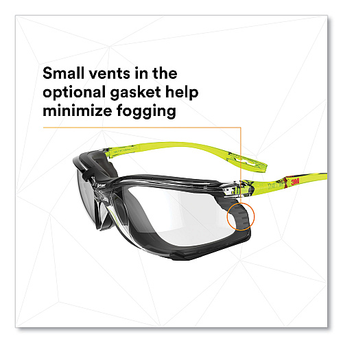 3M Solus CCS Series Protective Eyewear, Green Plastic Frame, Clear Polycarbonate Lens (SCCS01SGAFGR)