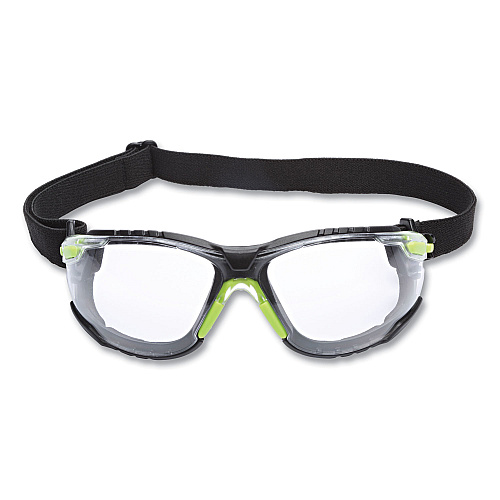 3M Solus 1000-Series Safety Glasses, Green Plastic Frame, Clear Polycarbonate Lens (S1201SGAFKT)