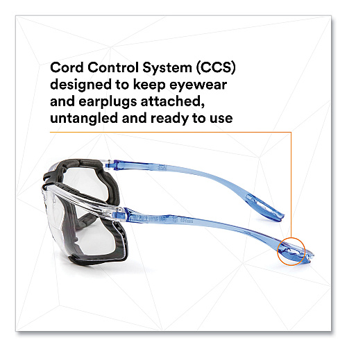 3M CCS Protective Eyewear with Foam Gasket, +1.5 Diopter Strength, Blue Plastic Frame, Clear Polycarbonate Lens (VC215AF)