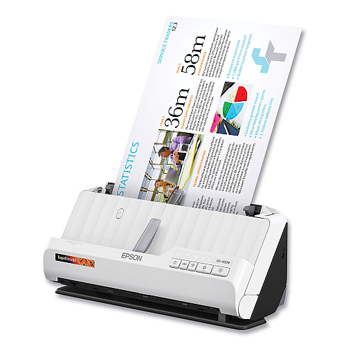 Epson RapidReceipt RR-400W Wireless Compact Desktop Scanner, 600 dpi Optical Resolution, 20-Sheet Duplex Auto Document Feeder (B11B270202)