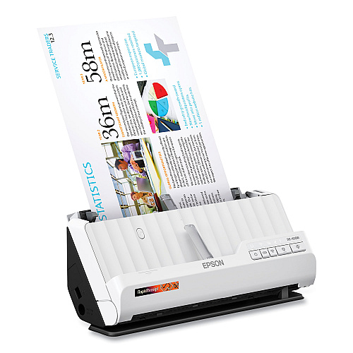 Epson RapidReceipt RR-400W Wireless Compact Desktop Scanner, 600 dpi Optical Resolution, 20-Sheet Duplex Auto Document Feeder (B11B270202)