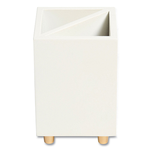 U Brands Juliet Pencil Cup, 3"w x 3"d x 4"h, White (3466U0312)