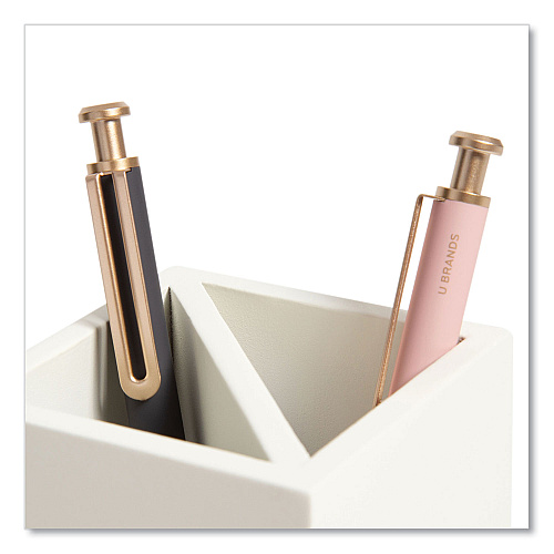 U Brands Juliet Pencil Cup, 3"w x 3"d x 4"h, White (3466U0312)