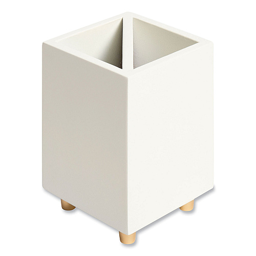 U Brands Juliet Pencil Cup, 3"w x 3"d x 4"h, White (3466U0312)