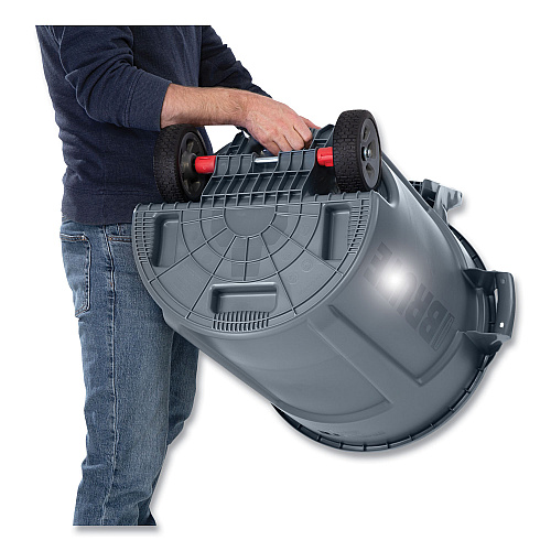 Rubbermaid Commercial Vented Wheeled BRUTE Container, 32 gal, Plastic, Gray (2179403)