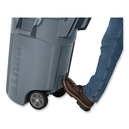 Rubbermaid Commercial Vented Wheeled BRUTE Container, 32 gal, Plastic, Gray (2179403)