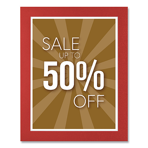 Deflecto Self-Adhesive Sign Holders, 8.5 x 11 Insert, Clear with Red Border Frame, 2/Pack (68776R)