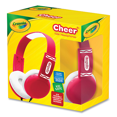 Crayola Cheer Wired Headphones, Red/White (CHPM510R)