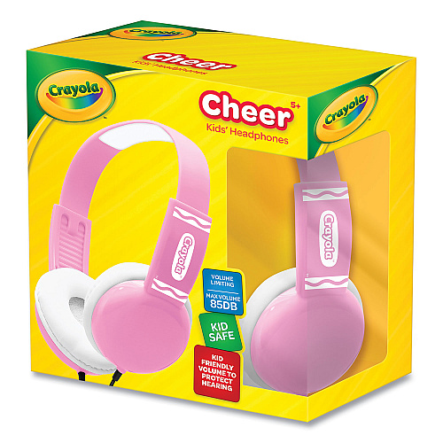Crayola Cheer Wired Headphones, Pink/White (CHPM510P)
