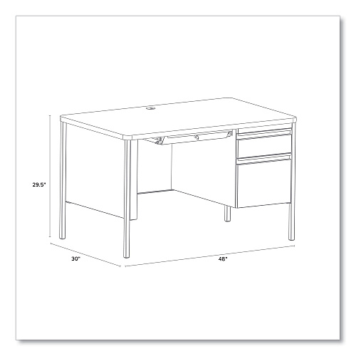 Hirsh Industries Teachers Pedestal Desks, One Right-Hand Pedestal: Box/File Drawers, 48" x 30" x 29.5", White/Platinum (22653)