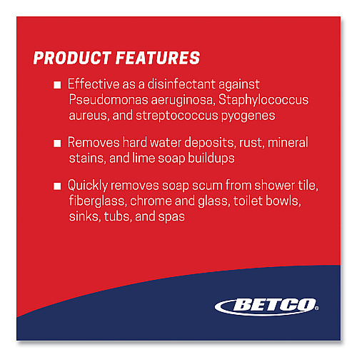 Betco Sure Bet II Foaming Disinfectant, Citrus Scent, 1 gal Bottle, 4/Carton (3140400)