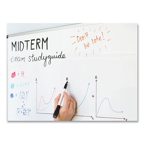 U Brands Medium Point Low-Odor Dry-Erase Markers with Erasers, Medium Bullet Tip, Black, Dozen (2922U0012)