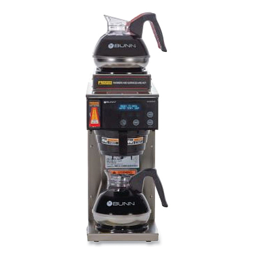 BUNN AXIOM DV-3 12-Cup Dual-Voltage Coffee Brewer with 3 Warmers, Silver/Black (387000008)