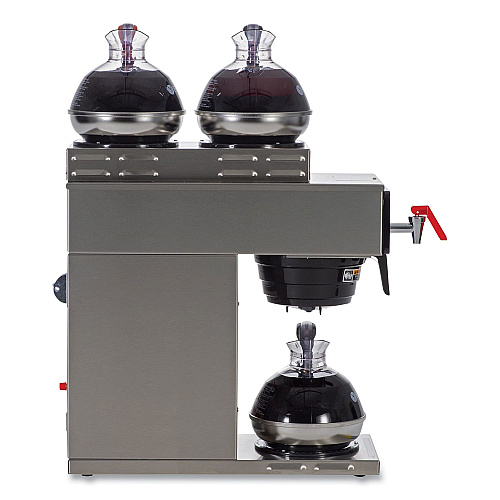 BUNN AXIOM DV-3 12-Cup Dual-Voltage Coffee Brewer with 3 Warmers, Silver/Black (387000008)