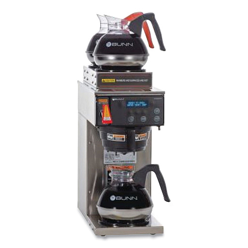 BUNN AXIOM DV-3 12-Cup Dual-Voltage Coffee Brewer with 3 Warmers, Silver/Black (387000008)
