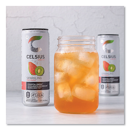Celsius Live Fit Variety Pack, Kiwi Guava and Orange, 12 oz Can, 24/Carton (22002166)