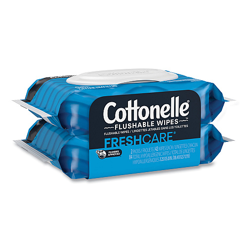 Cottonelle Fresh Care Flushable Cleansing Cloths, 1-Ply, 3.73 x 5.5, White, 84/Pack (35970)