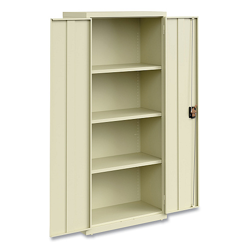 Alera Economy Assembled Storage Cabinets, 3 Shelves, 30" x 15" x 66", Putty (ALEHCM6615PY)